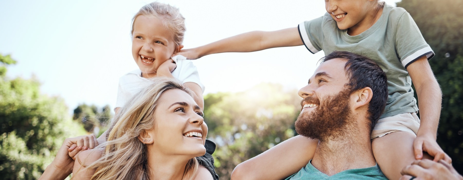 a family smiling