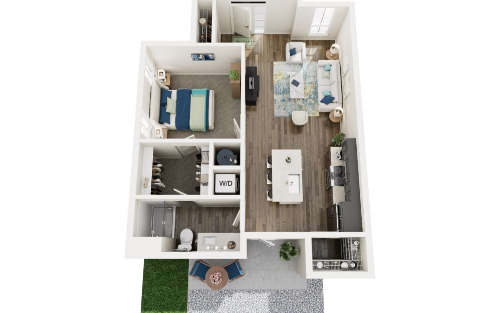 The Horizon - 1 bedroom floorplan layout with 1 bathroom and 724 square feet