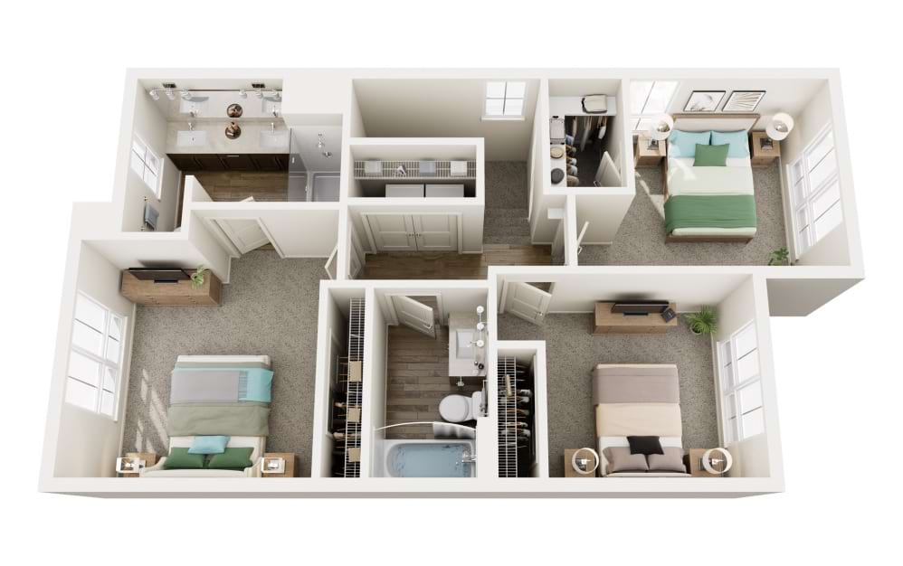 The Summit - 3 bedroom floorplan layout with 2.5 bathrooms and 1626 square feet (Floor 2)