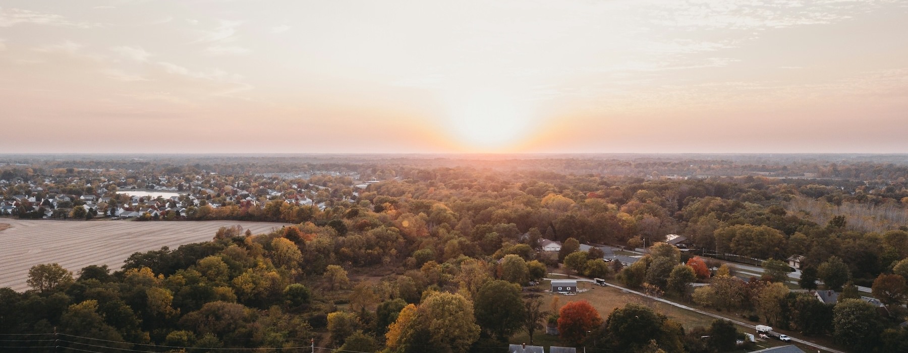 an aerial view of a city